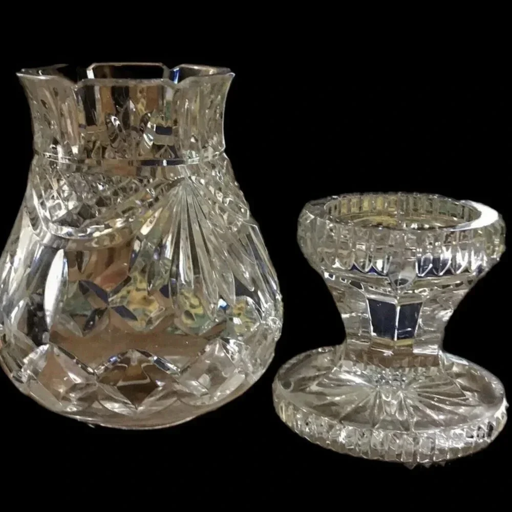 Waterford Society Penrose Pattern Hurricane Lamp Crystal Decorative Authentic